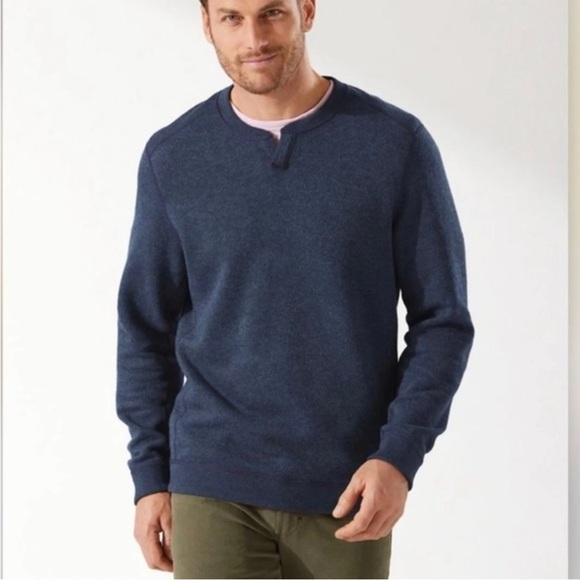 Tommy Bahama Maroon/Blue Reversible Flipstee Abaco Sweater Sz M - Picture 2 of 10